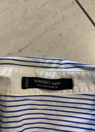 Рубашка mango классическая в полоску модная mango стильная строгая классическая2 фото