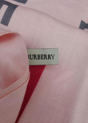 Burberry кашеміровий шарф жіночий теплий рожевий з сірим3 фото