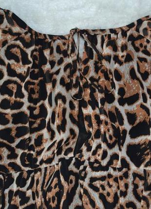 Шиканая блуза свободного кроя  тiffi, шелк,  трендовая леопардовая расцветка4 фото