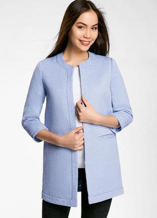 Пальто жіноче блакитне oodji3 фото