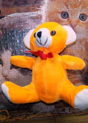 Мягкая игрушка оранжевый медведь 16 см2 фото