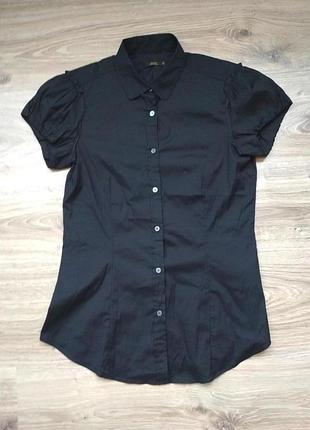 Mauro grifoni італія, чорна сорочка з коротким рукавом