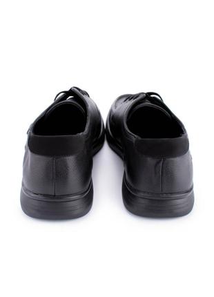 Мужские черные туфли из эко-кожи на шнуровке4 фото