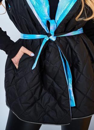 Пальто жилет куртка трансформер 5461,29 голубой цвет5 фото