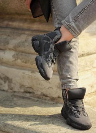 Yeezy 500 hight utility black топ кроссовки весна осень унисекс4 фото