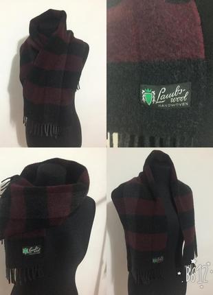 Фірмовий вовняний базовий шарф у клітинку унісекс