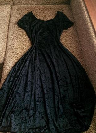 Сукня міді оксамитова(барахат) чорна