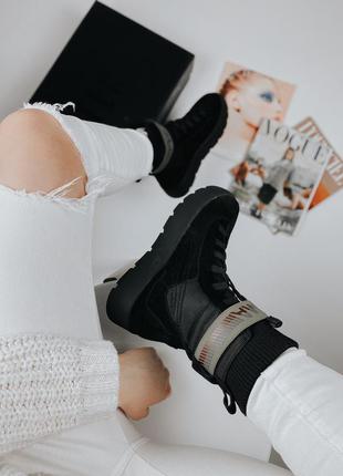 Жіночі замшеві чорні стильні черевики fenty x puma scuba boot black модні жіночі замшеві чорні ботінки4 фото