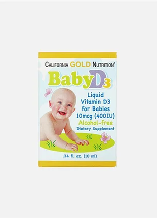 Вітамін д3 для дітей california gold nutrition baby vitamin d3 drops 400 iu 10 ml детальніше: https: