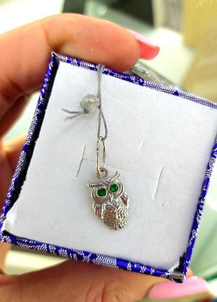 Подвес сова🔥серебро🔥 3