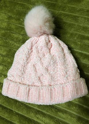 Шапочка на девочку 6-12 мес