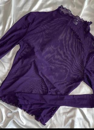 Топ-сетка фиолетовый с рукавами divided h&m1 фото