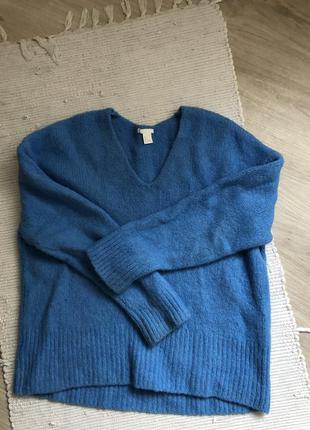Обьемный синий свитер 💙 голубой