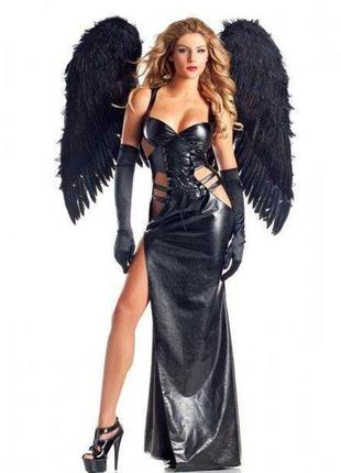 Большие черные крылья для маскарадного костюма темного ангела малефисенты + подарок1 фото