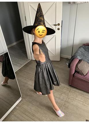 Стильное платье h&m для девочки 8-10 лет, серебристое 5