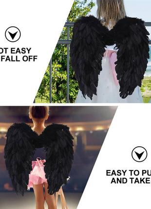 Большие черные крылья для маскарадного костюма темного ангела малефисенты + подарок6 фото