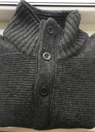 Брендовая серая вязаная кофта зоп шерстяной свитер gap оригинал4 фото