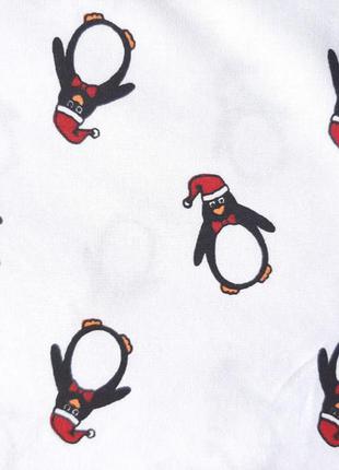 Тенниска белая primark новогодний рисунок пингвины, xs, s коттон 100%3 фото