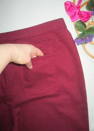 Шикарные стрейчевые джинсы джеггинсы батал цвета марсала высокая посадка denim.4 фото