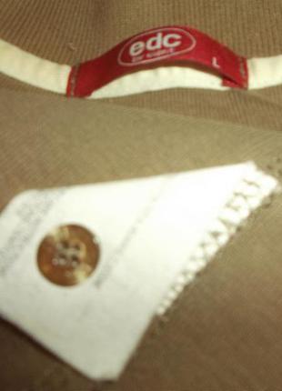Стильная рубашка коричневая с белыми рукавами р. l - edc4 фото