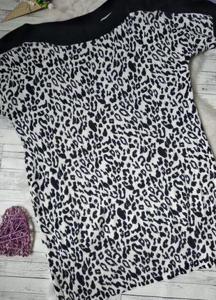 Платье туника женская f&f леопардовая черно белая2 фото