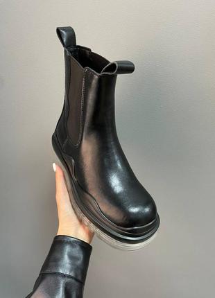 ◾ черевики bottega veneta boots clear black sole◽3 фото