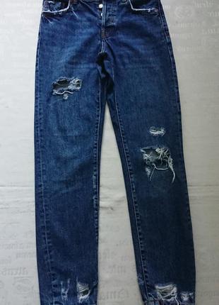 Крутые джинсы bershka (испания) оригинал, модель slim boyfriend с рваностями, р.322 фото