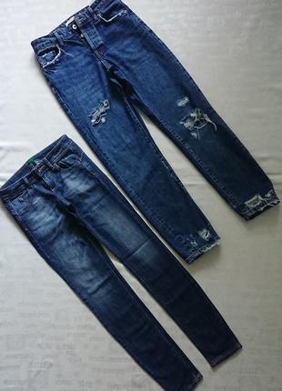 Крутые джинсы bershka (испания) оригинал, модель slim boyfriend с рваностями, р.3210 фото