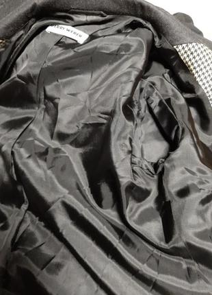 Двубортный пиджак в принт  гусиная лапка из 100% шерсти8 фото