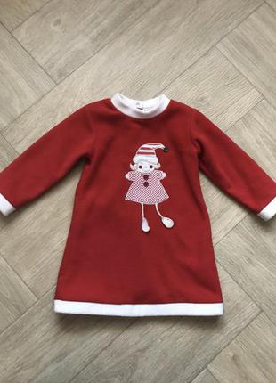 Фирмовое новогоднее зимнее платье дед мороз санта эльф снегурочка