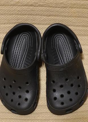 Фирменные босоножки-сабо черного цвета crocs c 8/9 р.4 фото