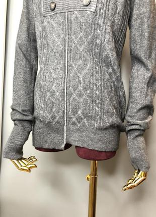 Тёплый вязаный свитер кашемировый овечья шерсть серый дизайнерский rundholz owens lang4 фото