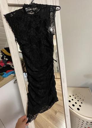 Чорне плаття гіпюрову2 фото