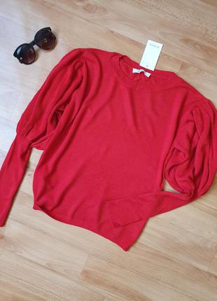 Кофта promod в рубчик с объемными рукавами