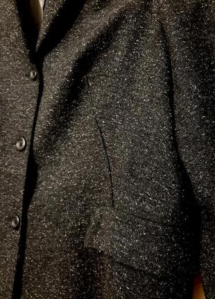 Gentecomenoi италия элегантный пиджак чёрный тёплый лана шерсть жакет классический женский5 фото