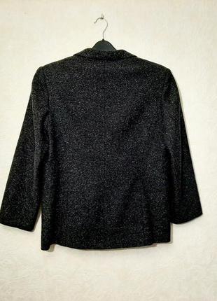 Gentecomenoi италия элегантный пиджак чёрный тёплый лана шерсть жакет классический женский6 фото