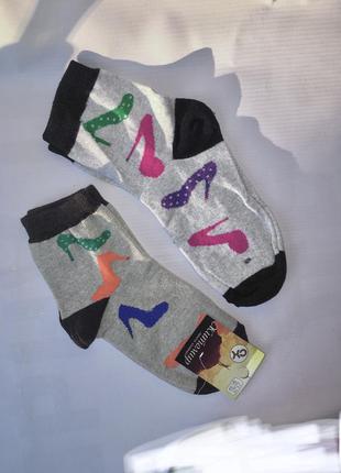 Носки носочки с рисунком узором высокие длинные женские жiночi шкарпетки3 фото