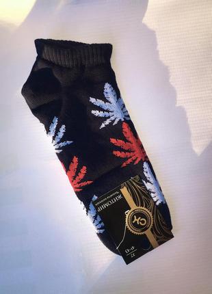 Носки носочки с марихуаной марихуана конопля низкие короткие женские мужские шкарпетки1 фото