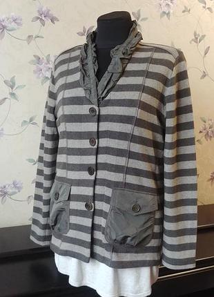 Шерстяной жакет кардиган на пуговицах лана шерсть