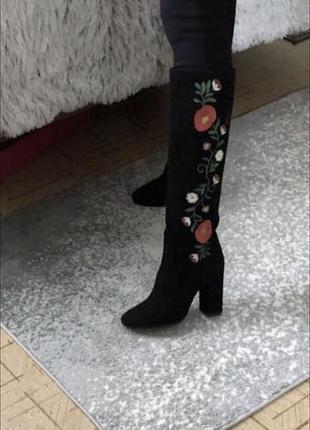 Демісезонні чоботи натуральна замша, всередині натуральна шкіра