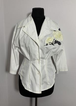 Clasen винтаж ретро 80-90х блуза блузон с розами