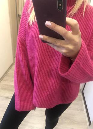 Яркий свитер розовый малиновый фуксия villa clothes oversize3 фото