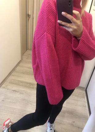 Яркий свитер розовый малиновый фуксия villa clothes oversize4 фото