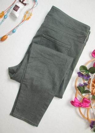 Шикарные стрейчевые джинсы скинни батал цвета хаки высокая посадка f&f 🍁🌹🍁6 фото