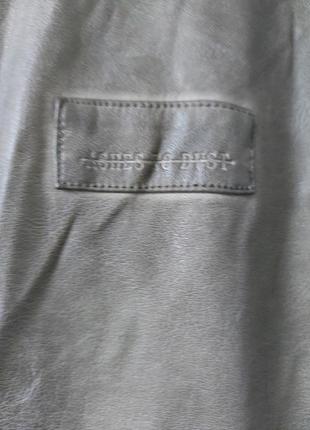 Коричневая бежевая серая мужская кожаная куртка бомбер искуственная кожа пиджак жакет эко кожа3 фото