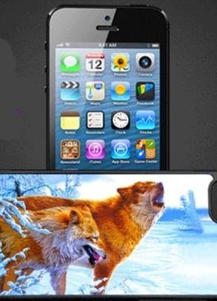 3d бампер для смартфона телефона iphone айфона 5 5s волчий вожак объемные фигуры картинки