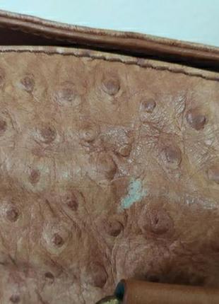 Фирменная кожаная сумка gilda tonelli. италия. тиснение под кожу страуса4 фото