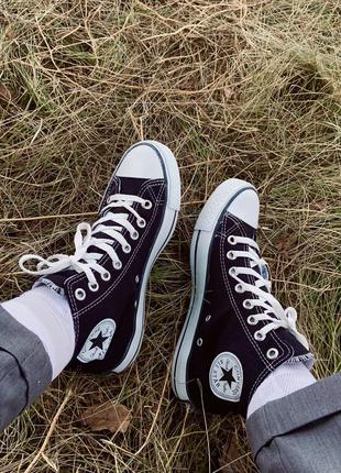 Кеды converse высокие чёрные all star high black4 фото