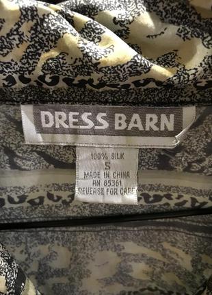 Женская рубашка dress barn в пижамном стиле 100% шёлк4 фото