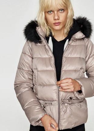 Короткий пуховик zara, куртка на синтепоні